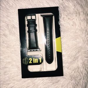 apple watch leather band and case